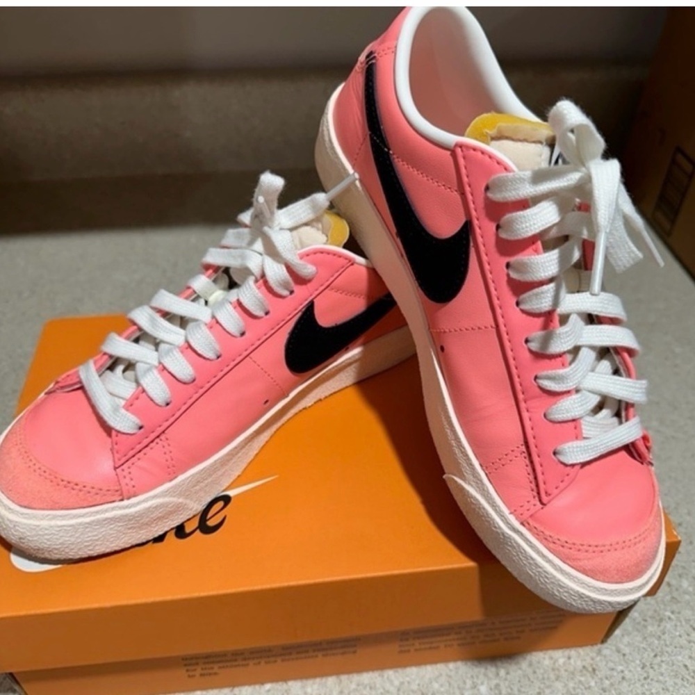 Nike Blazer Low '77 size 6.5, coral color neon